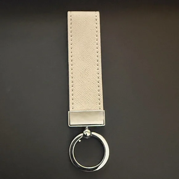 Brand new upcycled Prada Taupe Key Holder with Silver Accents - Picture 3 of 3